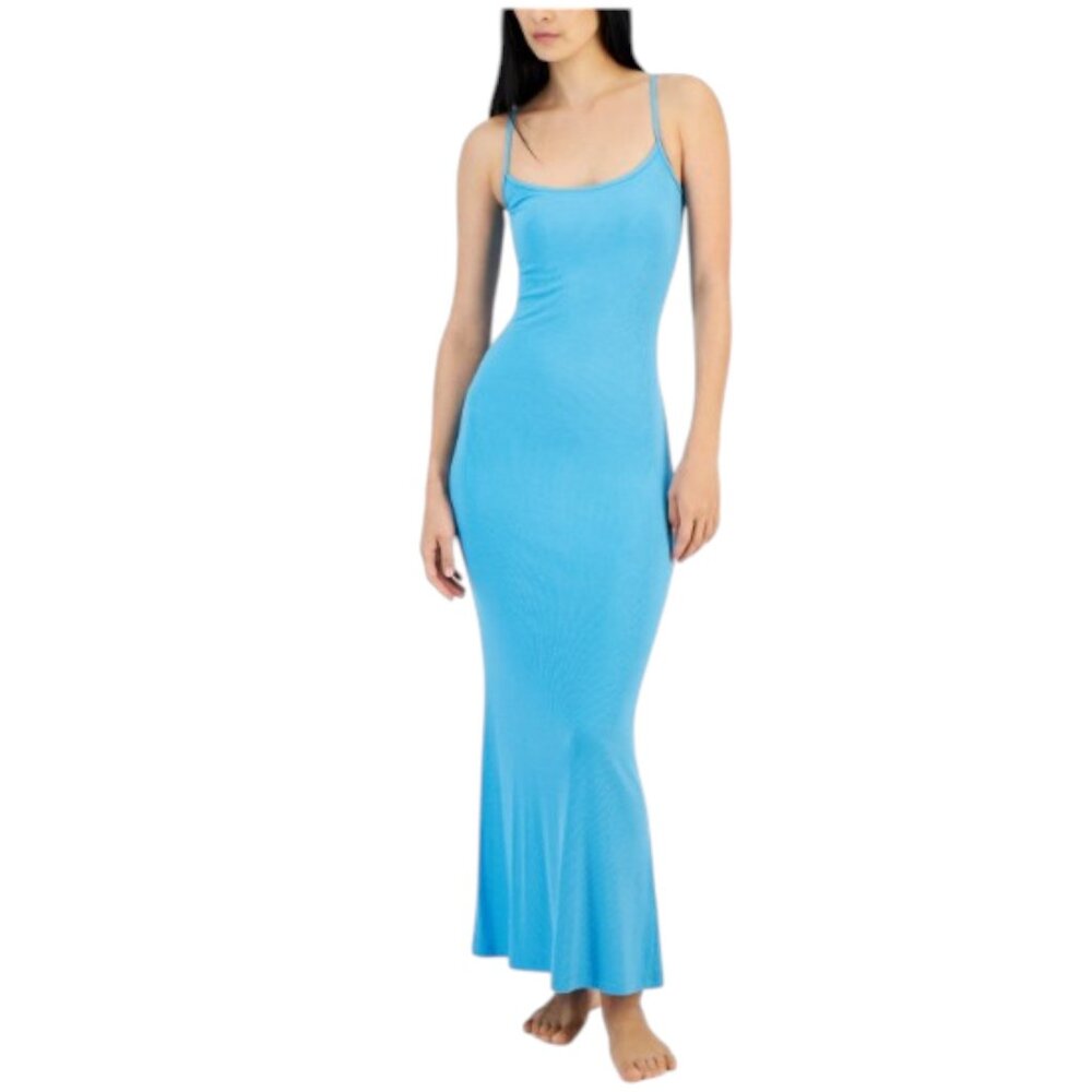 I.n.c. International Concepts Women's Sparkle Knit Nightgown -  Cyan Blue